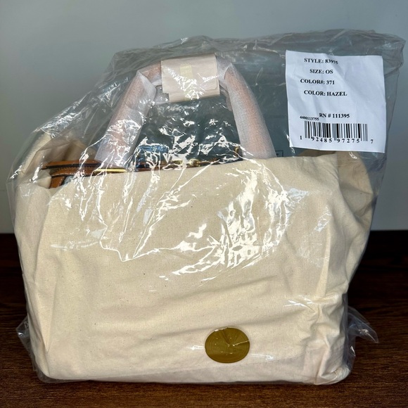 S⭕️LD‼️New Tory Burch T Monogram Jacquard Embroidered Duffle in Hazel - Picture 8 of 9